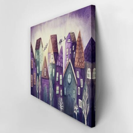 Πινακας σε καμβά FANTASY COLORFUL HOUSES - Πολεις και Αρχιτεκτονικη Sticky 2