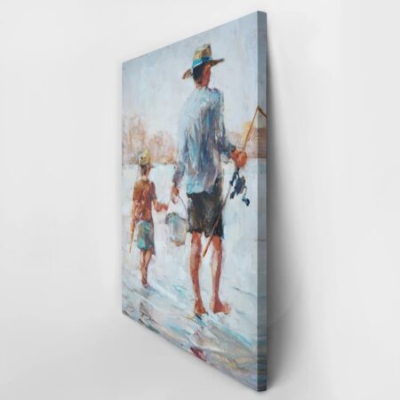 Πινακας σε καμβά FATHER AND SON FISHING - Ψαρεμα Sticky 2