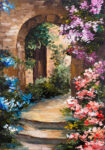 Πινακας σε καμβά FLOWERS AROUND THE TERRACE