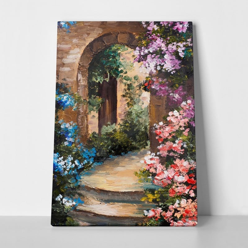Πινακας σε καμβά FLOWERS AROUND THE TERRACE
