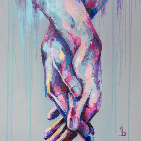 Πινακας σε καμβά HOLDING HANDS OIL PAINTING - Εργα Τεχνης Sticky 5
