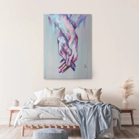 Πινακας σε καμβά HOLDING HANDS OIL PAINTING
