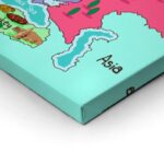 Πινακας σε καμβά ILLUSTRATION EUROPE MAP CARTOON STYLE