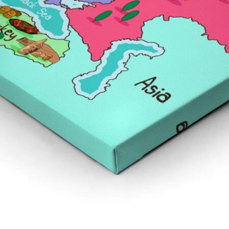 Πινακας σε καμβά ILLUSTRATION EUROPE MAP CARTOON STYLE - Παιδικοι και set Sticky 1