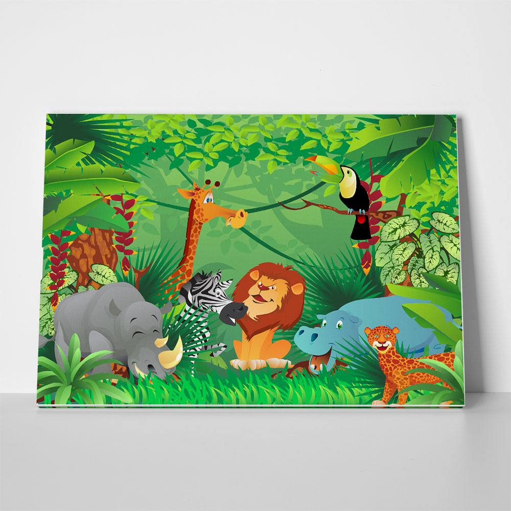 Πινακας σε καμβά JUNGLE ANIMALS