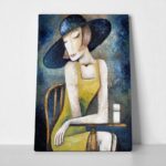 Πινακας σε καμβά LADY IN CAFE
