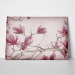 Πινακας σε καμβά MAGNOLIA FLOWERS ON OLD PAPER BACKGROUND