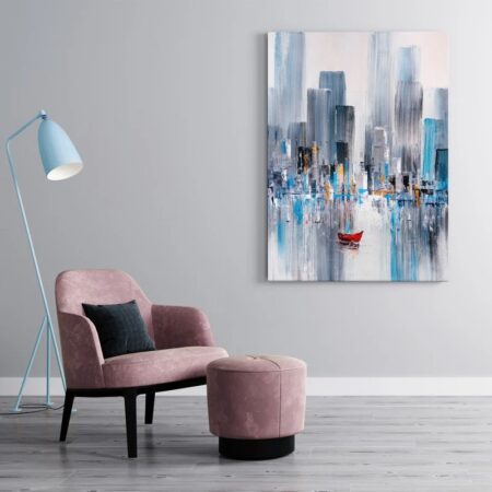 Πινακας σε καμβά MANHATTAN BAY OIL PAINTING