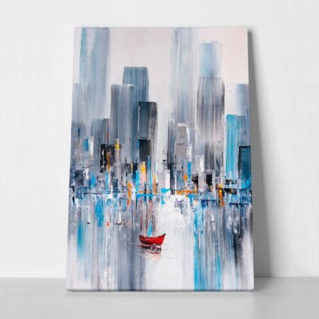 Πινακας σε καμβά MANHATTAN BAY OIL PAINTING - Αφηρημενα και Abstract Sticky 1