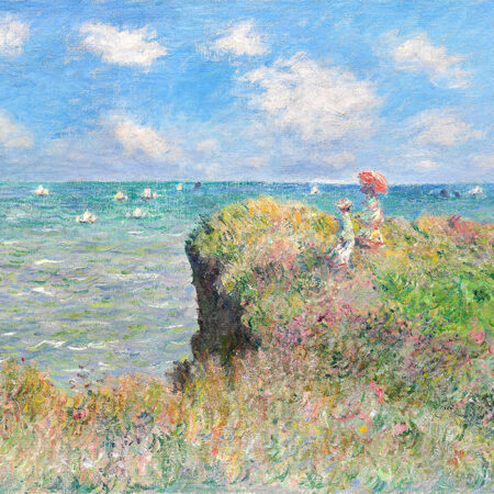 Πινακας σε καμβά MONET - WALK ON THE CLIFF AT POURVILLE - Monet Claude Sticky 4