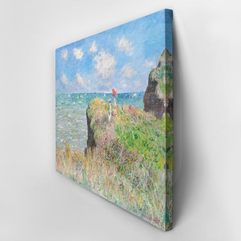 Πινακας σε καμβά MONET - WALK ON THE CLIFF AT POURVILLE