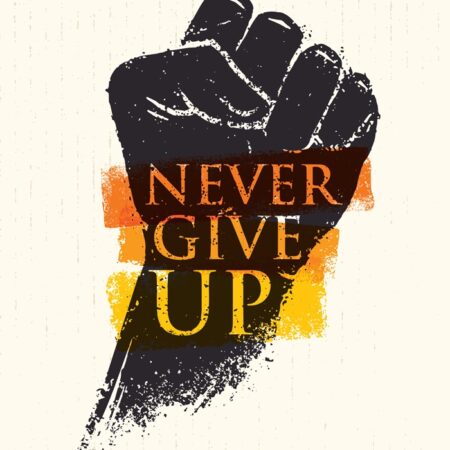 Πινακας σε καμβά NEVER GIVE UP - Typography Sticky 5
