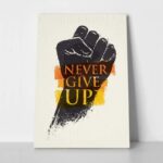 Πινακας σε καμβά NEVER GIVE UP