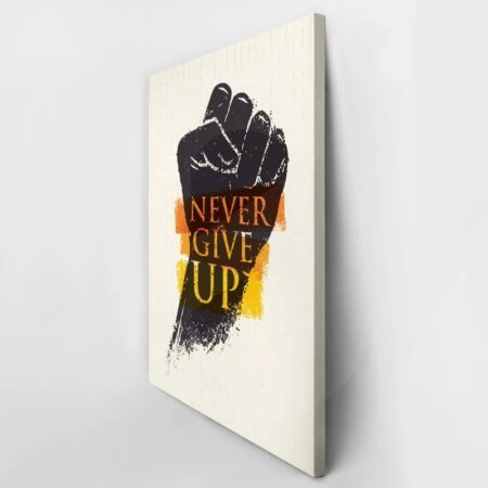 Πινακας σε καμβά NEVER GIVE UP - Typography Sticky 3