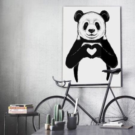Πινακας σε καμβά PANDA HEART - Παιδικοι και set