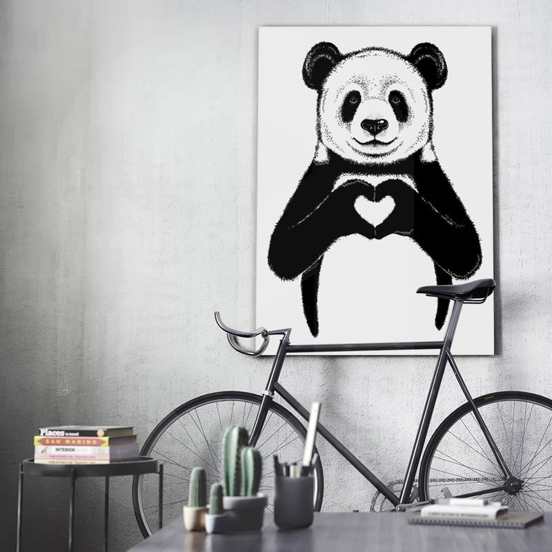 Πινακας σε καμβά PANDA HEART