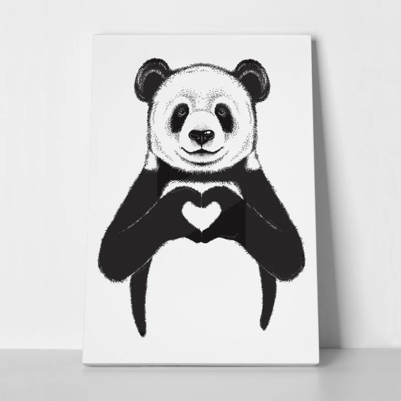 Πινακας σε καμβά PANDA HEART
