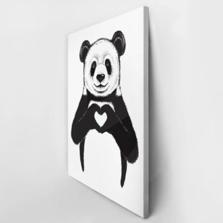 Πινακας σε καμβά PANDA HEART - Παιδικοι και set Sticky 3