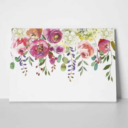 Πινακας σε καμβά PASTEL COLORS WATERCOLOR FLORAL DROP - Τριανταφυλλα