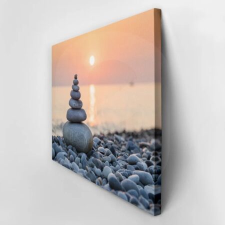 Πινακας σε καμβά PYRAMID OF STONES - Παραλιες Sticky 2