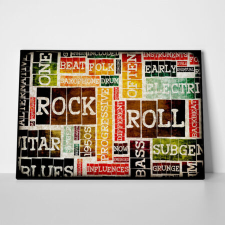 Πινακας σε καμβά ROCK & ROLL - Typography