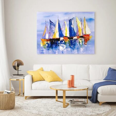 Πινακας σε καμβά SAILBOATS ON CALM WATERS - Πλωτα