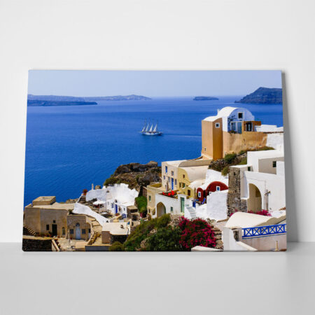 Πινακας σε καμβά SANTORINI SAILBOAT - Νησια