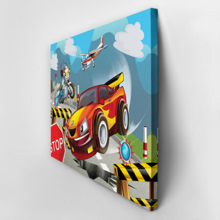 Πινακας σε καμβά SPEEDING CAR - Παιδικοι και set Sticky 2