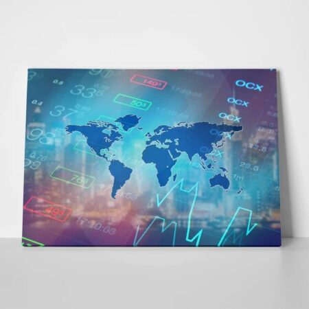 Πινακας σε καμβά STOCK MARKET BACKGROUND - Οικονομια και Επιχειρηματικοτητα
