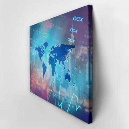 Πινακας σε καμβά STOCK MARKET BACKGROUND - Οικονομια και Επιχειρηματικοτητα Sticky 2