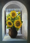 Πινακας σε καμβά SUNFLOWER WINDOW