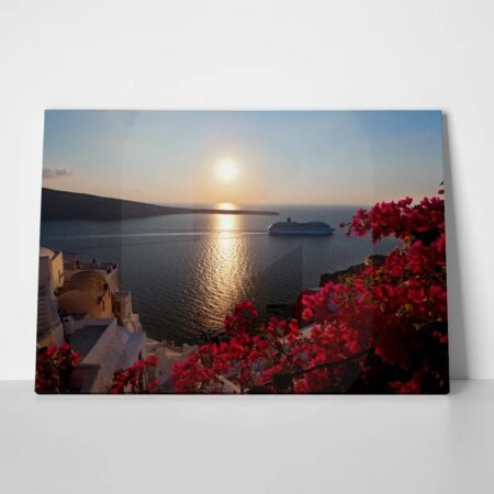 Πινακας σε καμβά SUNSET IN CALDERA SANTORINI - Νησια