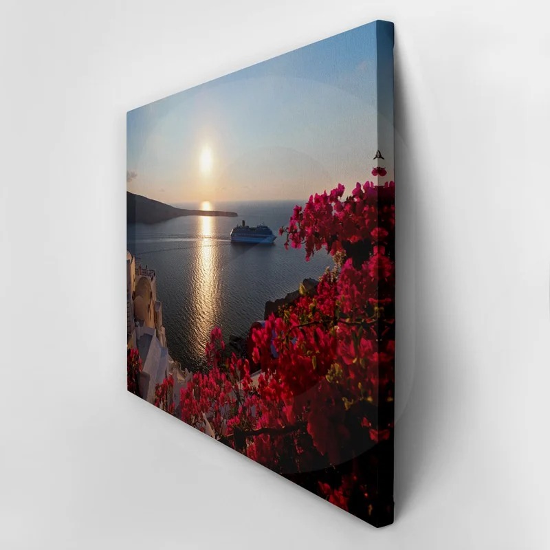Πινακας σε καμβά SUNSET IN CALDERA SANTORINI