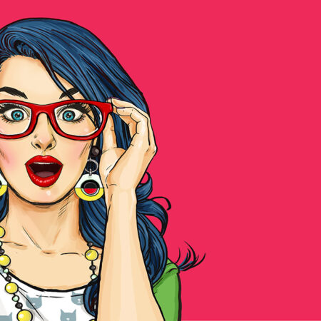 Πινακας σε καμβά SURPRISED WOMAN POP ART 2 - Πορτραιτα και Φιγουρες Sticky 4