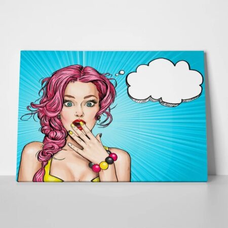Πινακας σε καμβά SURPRISED WOMAN POP ART 3 - Πορτραιτα και Φιγουρες