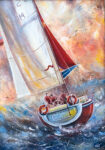 Πινακας σε καμβά THREE SAILMEN ON A SAILING BOAT