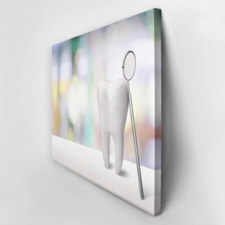 Πινακας σε καμβά TOOTH AND DENTIST MIRROR - Επιστημη και Υγεια Sticky 2