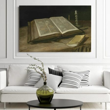 Πινακας σε καμβά VAN GOGH - STILL LIFE WITH BIBLE - Vincent Van Gogh