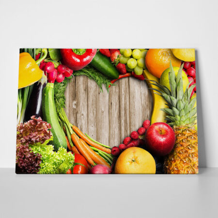 Πινακας σε καμβά VEGETABLES AND FRUITS - Food and Drink