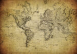 Πινακας σε καμβά VINTAGE WORLD MAP 1814