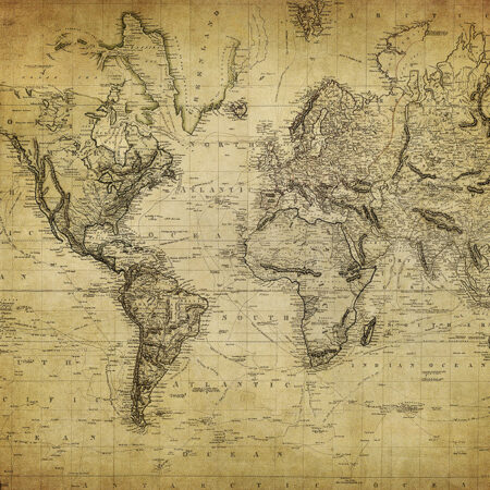 Πινακας σε καμβά VINTAGE WORLD MAP 1814 - Χαρτες Sticky 4