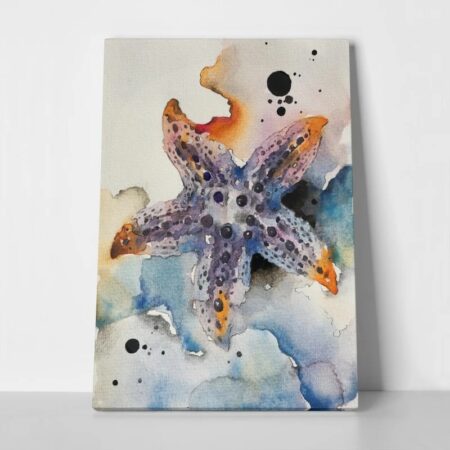 Πινακας σε καμβά WATERCOLOR STARFISH 2 - Κοχυλια
