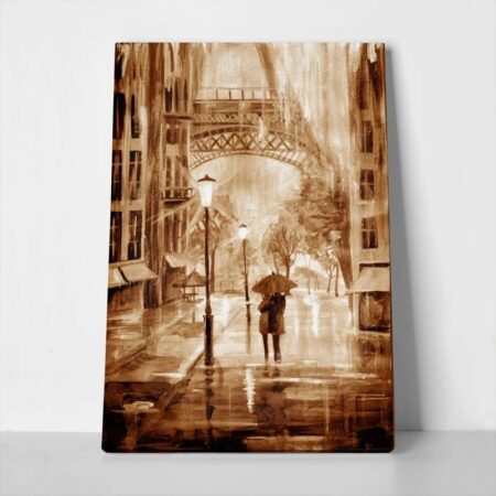 Πινακας σε καμβά WATERCOLOUR RAIN IN PARIS - Παρισι
