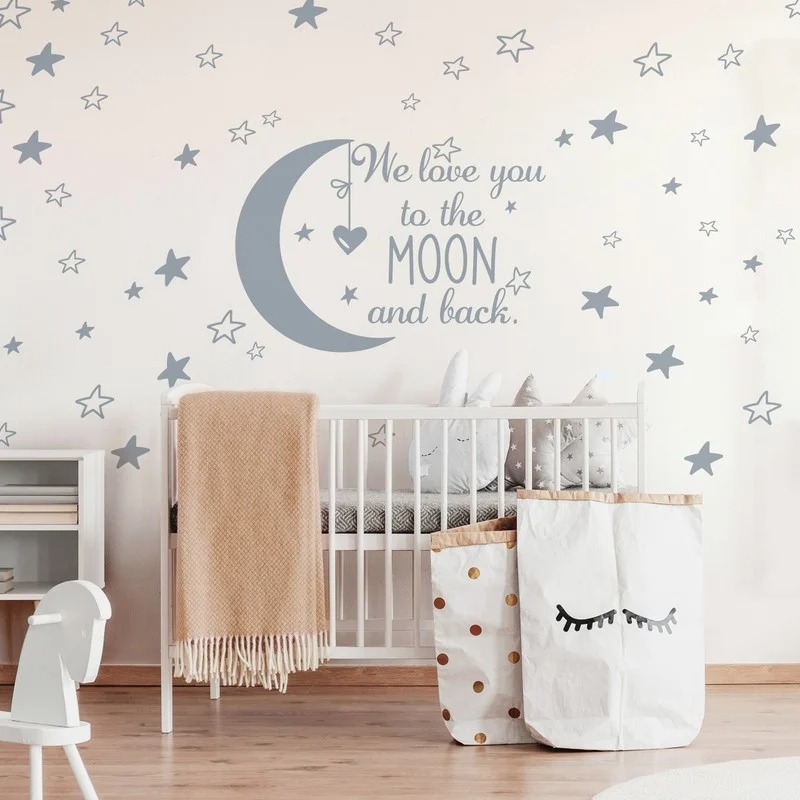 Aυτοκόλλητο τοίχου WE LOVE YOU TO THE MOON AND BACK