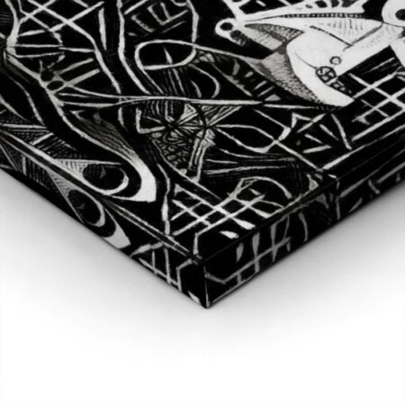 Πινακας σε καμβά YACHTS ON REGATTA MONOCHROME CUBISM - Αφηρημενα και Abstract Sticky 1