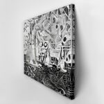 Πινακας σε καμβά YACHTS ON REGATTA MONOCHROME CUBISM