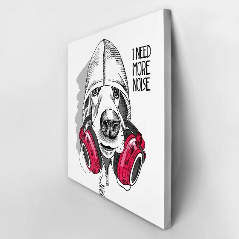 Πίνακας σε καμβά BASSET HOUND DOG HOOD