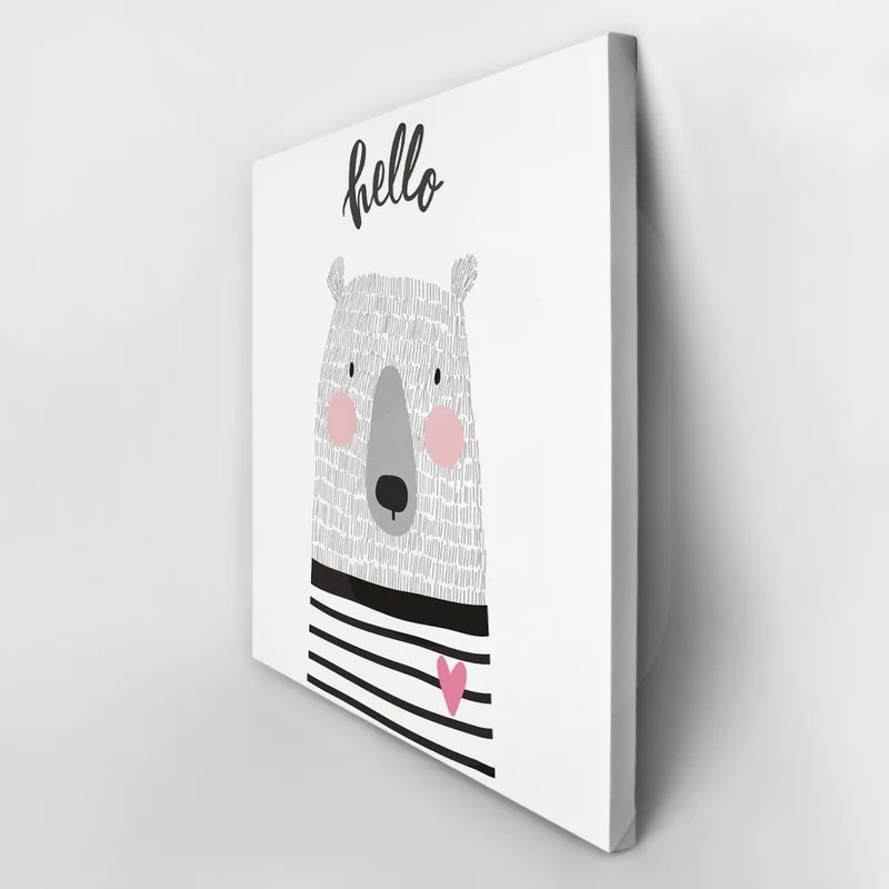 Πίνακας σε καμβά CUTE CARD HAND DRAWN BEAR