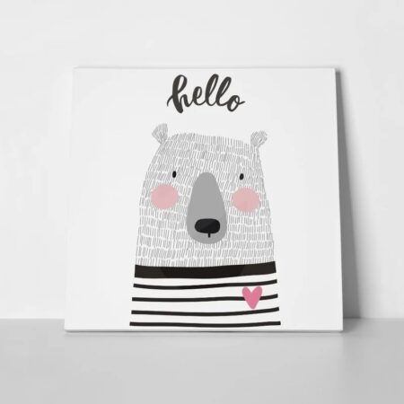 Πίνακας σε καμβά CUTE CARD HAND DRAWN BEAR - Παιδικοι και set