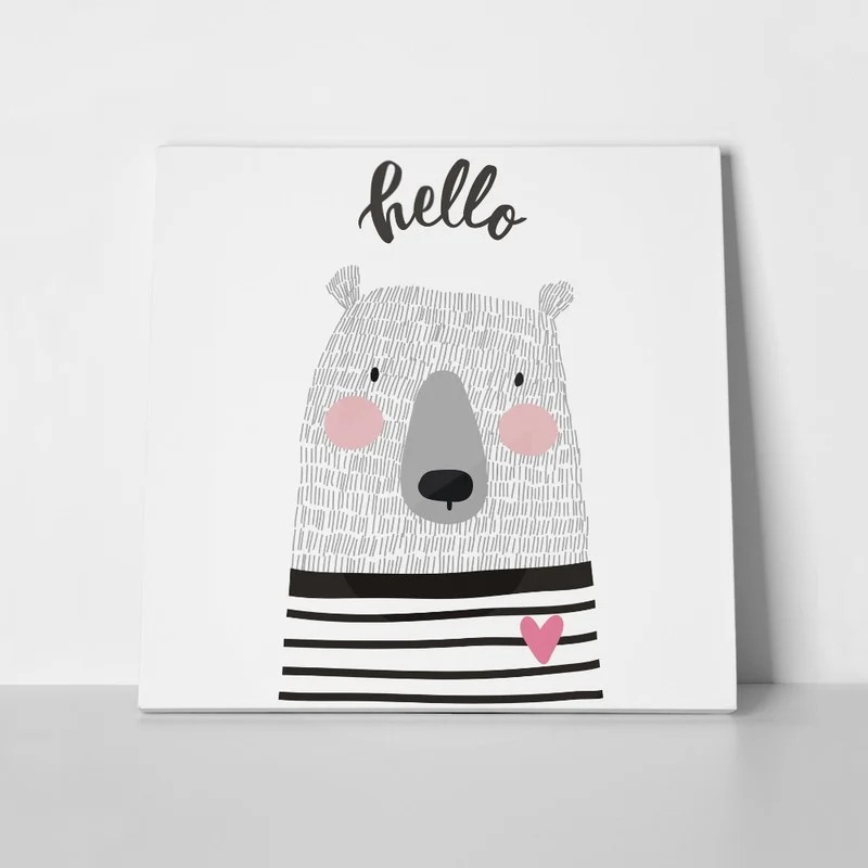 Πίνακας σε καμβά CUTE CARD HAND DRAWN BEAR